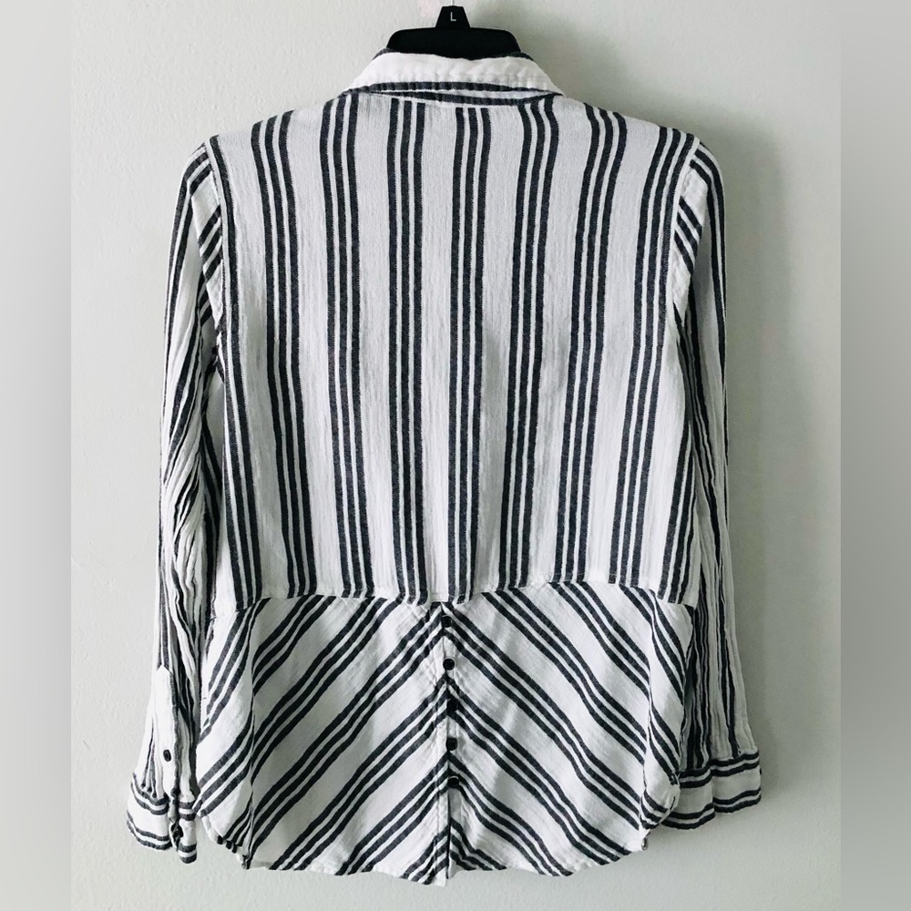 Lucky Brand Button Front Striped Top